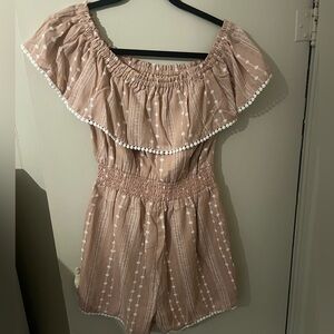 Pink Lily off the shoulder romper. Never worn.